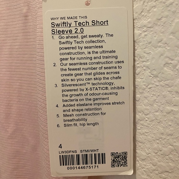 NWT Lululemon swiftly tech strawberry milkshake size 4 XS - Picture 2 of 7